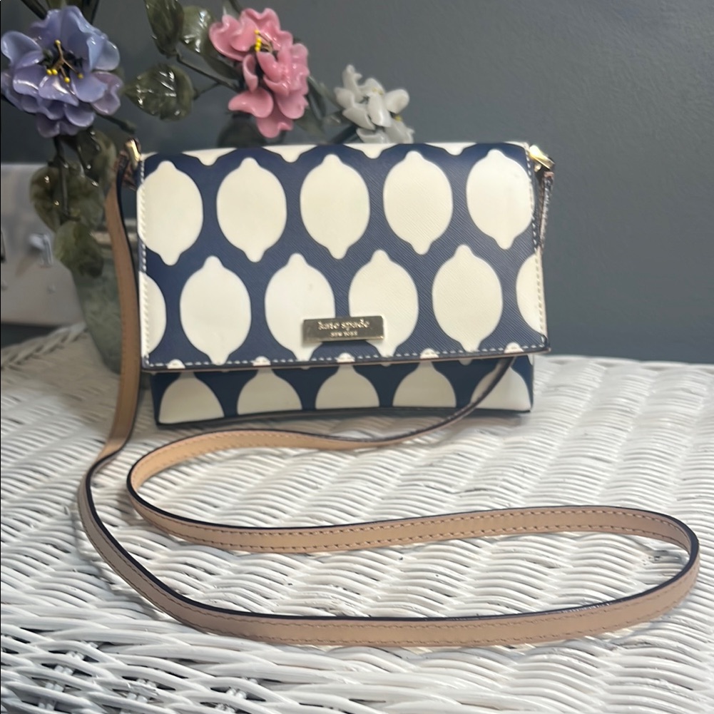 Kate Spade Blue And White Crossbody Bag